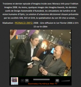 Reportage sur Imagina 2008 avec Monaco Info